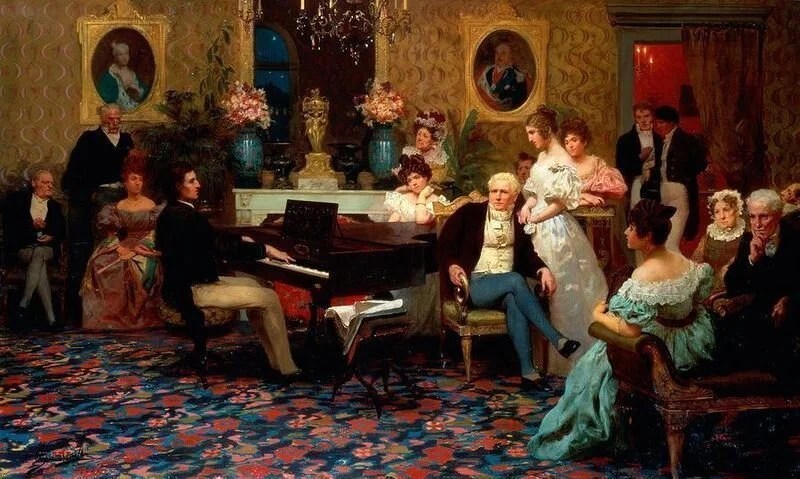 Koncert Chopina by Henryka Siemiradzkiego (A concert given by Chopin in the salon of Duke Radziwiłł in 1829)